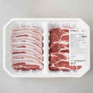 모아미트 캐나다산 보리먹인 삼겹살 목심 반반팩 구이용 (냉장), 1개, 1kg