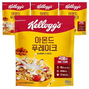 켈로그 아몬드 푸레이크 시리얼, 600g, 4개