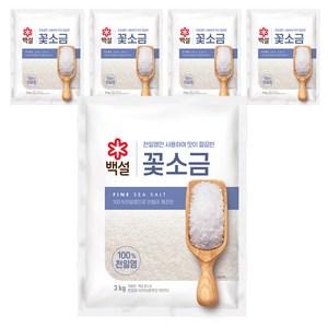 백설 꽃소금, 3kg, 5개