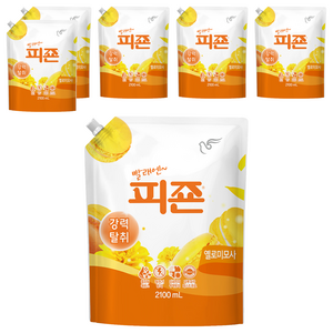 피죤 레귤러 섬유유연제 옐로미모사 리필, 2.1L, 1개입, 6개