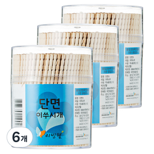 리빙웰 자작나무 단면 이쑤시개 대, 480개입, 6개