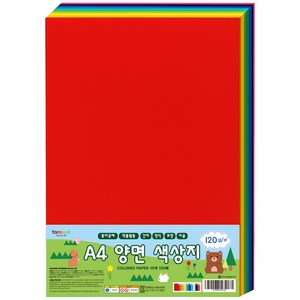 탐사 A4 양면 색상지 종이 100p 세트, 1세트, 10색