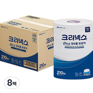 크리넥스 플러스온 1겹 점보롤 스탠다드 화장지, 210m, 8개, 4롤