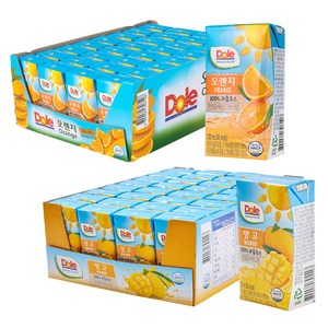 돌 과즙 주스 오렌지 32p + 망고 32p, 1세트, 120ml