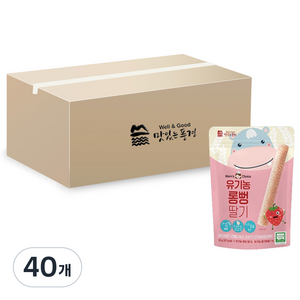 맛있는풍경 유아용 유기농 롱뻥 딸기, 딸기맛, 30g, 40개