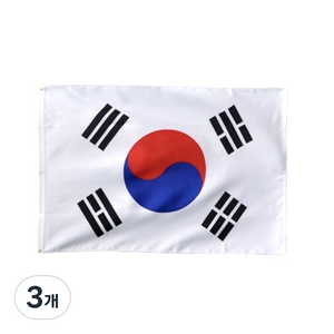 리빙다 태극기 6호 + 끈 2개, 혼합색상, 3개