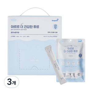 동원아르르 반려동물 더 건강한 쮸르 간식 80p, 참치&참치알, 1.12kg, 3개