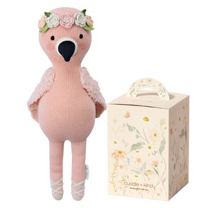 커들앤카인드 100% 핸드메이드 애착인형 + gift box 세트, 리틀 페넬로페 플라밍고(인형), 1세트
