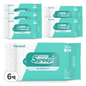 탐사 물걸레 청소포 대형 30매 리필, 50g, 30개입, 6개