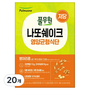 풀무원 나또 쉐이크 병아리콩 7p, 20개, 280g
