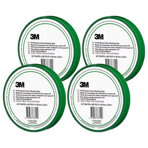 쓰리엠 자외선 저항성 그린 마스킹 테이프 18mm x 55m, 4개