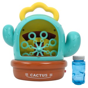 선인장 자동 비누방울 + 용액 50ml + 원액 10ml 세트, 청록, 1개