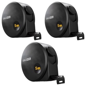 델리 고정밀 탄소강 미끄럼방지 줄자 19mm, 5m, 3개