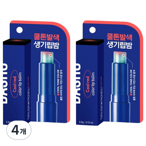 다슈 맨즈 컬러 체인지 립밤 4g, 쿨 레드, 4개