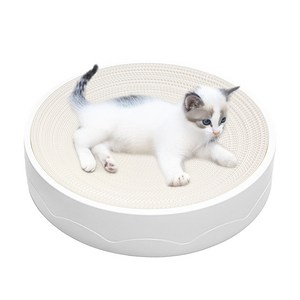 펫츠몬 고양이 눕기편한 원형 스크래쳐, 크라프트 화이트, 1개