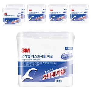 쓰리엠 디스포서블 치실 벌크 싱글라인, 2cm, 150개입, 6개
