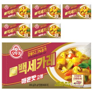 오뚜기 백세카레 고형 매운맛, 200g, 6개