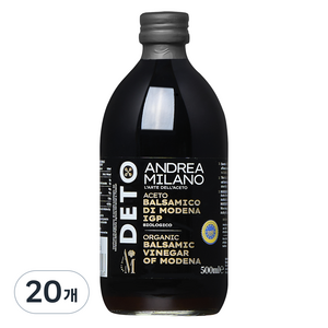 안드레아밀라노 유기농 발사믹 식초, 20개, 500ml