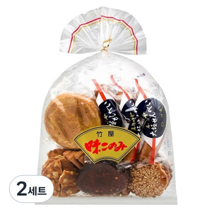 다케야 아지코노미 6종 종합 센베 세트, 2세트, 밤 + 참깨 + 카를루스 + 볶은콩 + 미소 + 오오가키