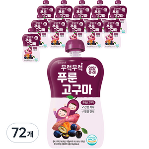 이유케어스 무럭무럭 과일퓨레, 푸룬고구마, 72개, 100g