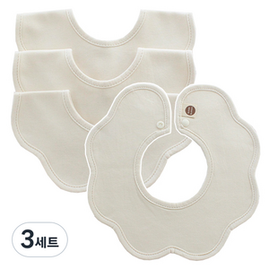 바니블라썸 롤링 턱받이 4종 세트, 베이지무지, 4개입, 3세트