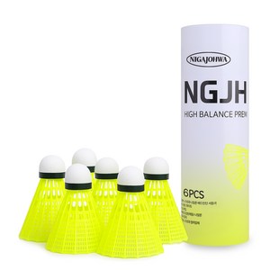 니가조화 나일론 배드민턴 셔틀콕 NGJH-1000, 형광, 6개입, 1개