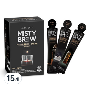 미스티브루 더치커피 콜롬비아 수프리모 액상스틱, 25ml, 30개입, 15개