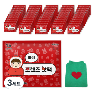 [국내생산] 프렌즈 핫팩 마이 프렌즈 포켓50p x 핫팩주머니 세트 + 색상 랜덤발송, 3세트