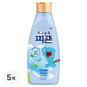 피죤 초고농축 오리지널 섬유유연제 오션후레쉬 본품, 5개, 1L