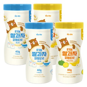 키짱몸짱 아동용 유기농 쌀과자 퍼핑도넛 2종 세트, 바나나맛, 40g, 2개