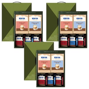 이디야 아메리카노&라떼 3호 선물세트, 3세트, 오리지널 아메리카노 2p + 아이스 아메리카노 + 카페 라떼 + 바닐라 라떼