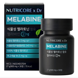 뉴트리코어 식물성 멜라토닌 함유 멜라바인, 30정, 1개