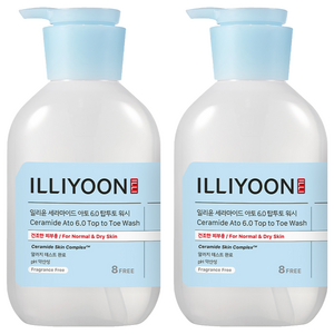 일리윤 세라마이드 아토 6.0 탑투토 바디워시 무향, 500ml, 2개