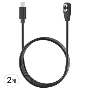 스페이스쉴드 샥즈 오픈 스윔 프로 S710 호환 스탠다드 4핀 마그네틱 USB-C타입 충전 케이블 1m, 블랙, 2개