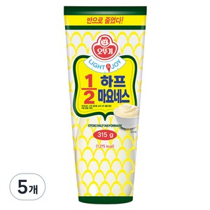오뚜기 LIGHT 앤 JOY 하프마요네즈, 315g, 5개