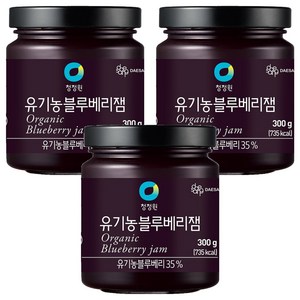 청정원 유기농 블루베리잼, 3개, 300g