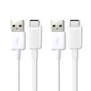 언박싱 삼성호환 USB C타입 고속 충전 케이블, 1.2m, 화이트, 2개