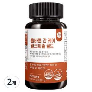 올바른건강식품 간 케어 밀크씨슬 골드 81g, 90정, 2개