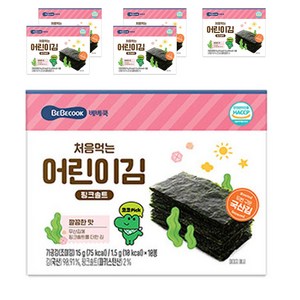 베베쿡 처음 먹는 어린이 김, 15g, 6개, 핑크솔트