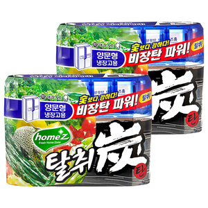 홈즈 탈취탄 양문형 냉장고용 본품, 240g, 2개