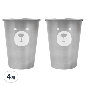키친유 유아용 베어 스텐 304 컵, 350ml, 4개
