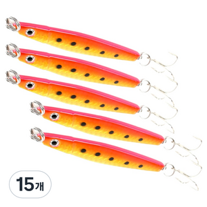 싸파 루어 낚시 메탈지그, 골드핑크, 15개, 10g