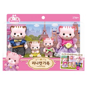 콩지래빗 리나캣 가족 인형놀이, 혼합색상, 1개, 상세페이지 참조