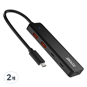넥스트유 4포트 C타입 Gen2 USB 허브 3522U3-10G, 2개, 블랙
