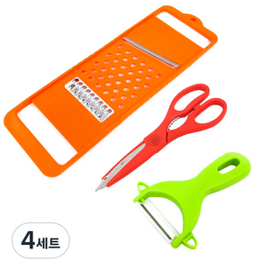 코코렉스 멀티 슬라이서 채칼 + 심플 주방 가위 레드 + 미니 그린 감자 칼, 4세트, 채칼 + 심플 주방 가위 + 미니 감자 칼