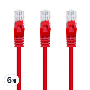 AVIVE CAT.6 UTP 랜케이블 AP-6UTP-2M, 레드, 6개, 2m