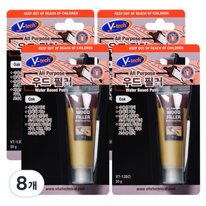 Vtech 우드 필러 오크 50g VT-135O, 8개