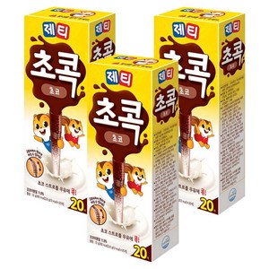 제티 초콕 초코 스트로우, 3.6g, 20개입, 3개