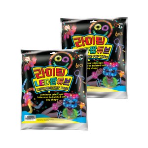 씽크토이 씽크 라이팅 LED팝튜브 6종 x 2p 세트, 혼합색상, 1세트