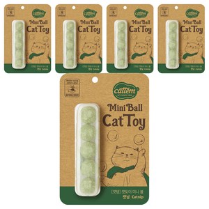 캣템 고양이 미니 볼 장난감 2cm 5p, 미니볼 캣닢, 5개